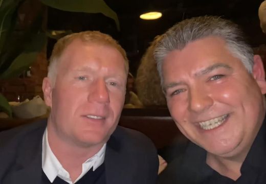 Magician Darren Brand with Paul Scholes